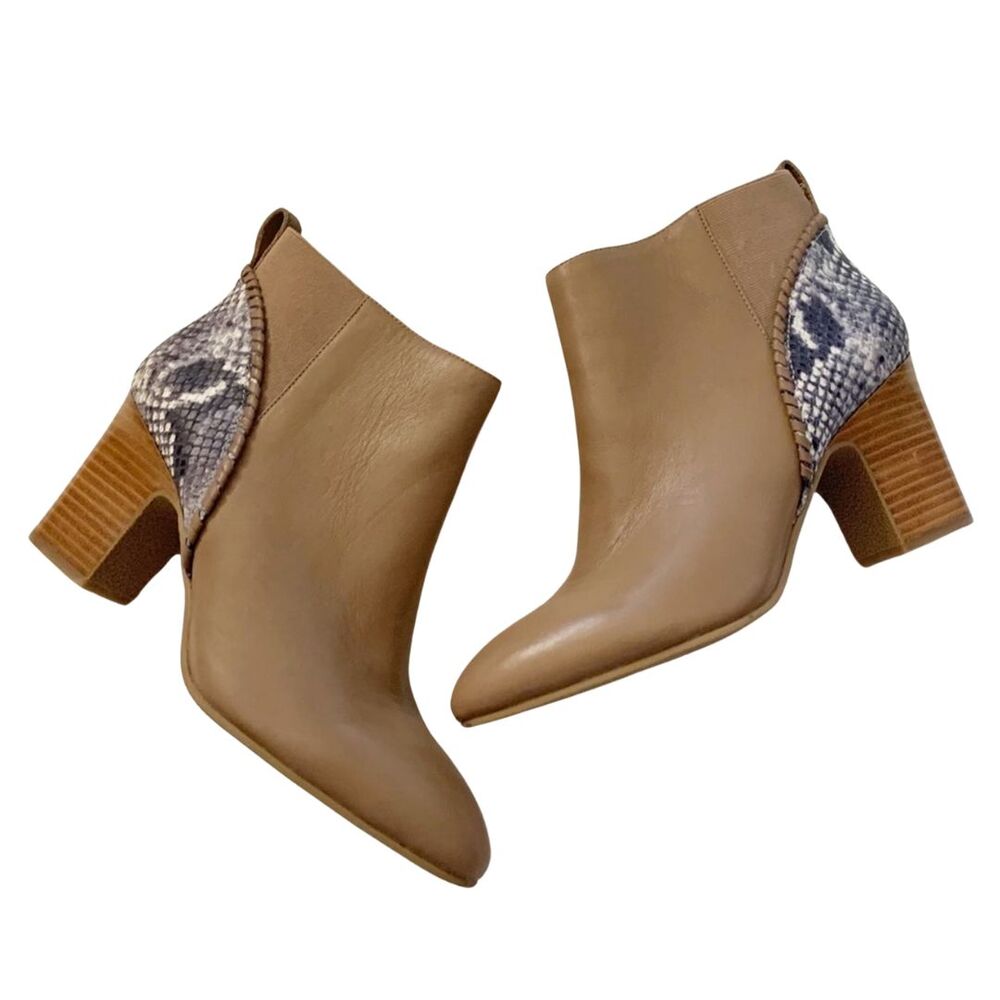 Jack Rogers Poppy Leather Bootie 9.5 Tan NEW - Picture 4 of 10